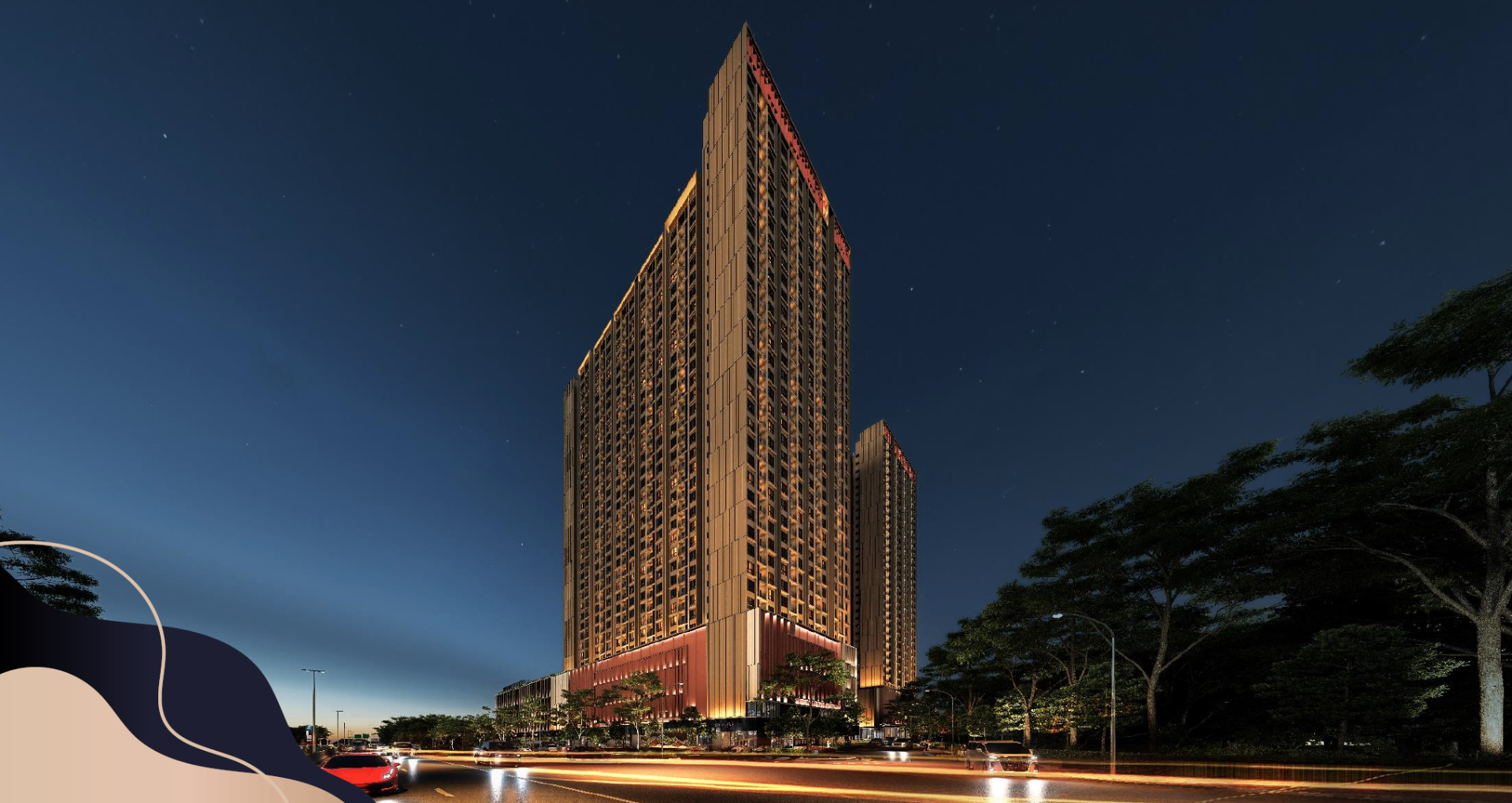Semi-furnished Parkland condo interior with marble tiles and river view